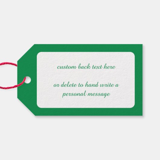 Kerstmis, zingende en dansende kerstman cadeaulabel (Achterkant Horizontaal)