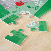 Kerstmis, zingende en dansende kerstman legpuzzel (Zijkant)