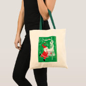 Kerstmis, zingende en dansende kerstman tote bag (Voorkant (product))