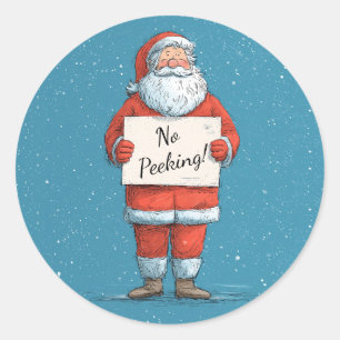 Kerstmis zonder gluren ronde sticker