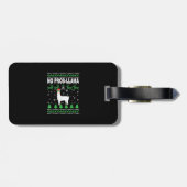 Kerstmis zonder Prob-Llama-kerstgezin Bagagelabel (Achterkant horizontaal)