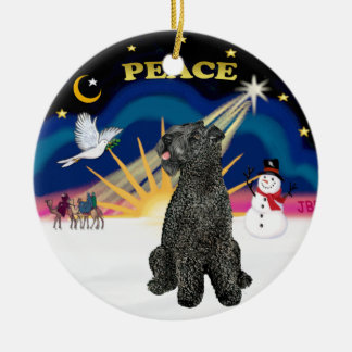 Kerstmis zonsopgang- Kerry Blue Terrier Keramisch Ornament