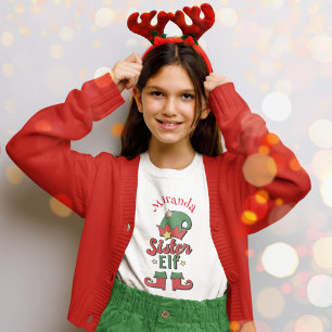 Kerstmis Zuster Elf aangepast meisje t-shirt