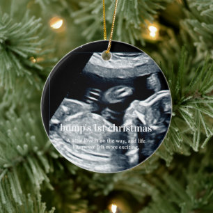 Kerstmis zwanger Zinnebeeldige foto aandenken Keramisch Ornament