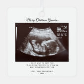 Kerstmis zwangerschap aankondiging oma vakantie metalen ornament (Voorkant)