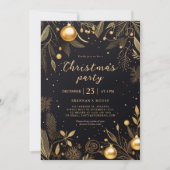 Kerstmis zwart en goud feestdag kaart (Voorkant)