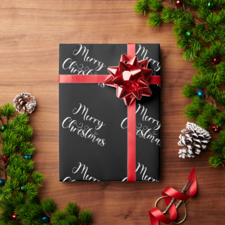 Kerstmis Zwart Inpakpapier