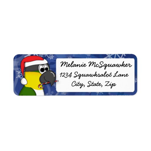 Kerstmis zwart met kop Caique Etiket (Voorkant)