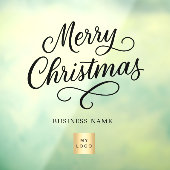 Kerstmis zwart script bedrijfslogo duidelijk raamsticker (Vel 3)