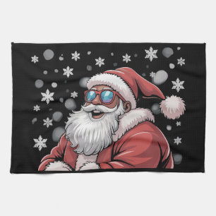 Kerstmis Zwarte Afrikaanse Amerikaanse Kerstman Xm Theedoek