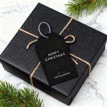 Kerstmis Zwarte Cadeaublaadjes Aangepaste Naam Per