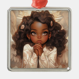 Kerstmis Zwarte Engel Elegantie Metalen Ornament