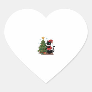 Kerstmis Zwarte Kat Sinterklaas Hoed Boom Muis Hart Sticker