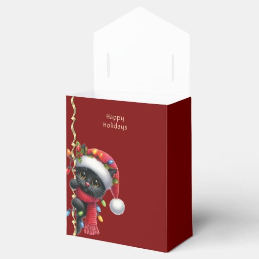 Kerstmis Zwarte Kat Vakantie Cadeaubox Bedankdoosjes (Geopend)