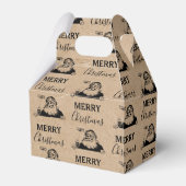 Kerstmis zwarte witte kraft kerstkerstkerstman bedankdoosjes (Achterkant)