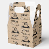 Kerstmis zwarte witte kraft kerstkerstkerstman bedankdoosjes (Geopend)