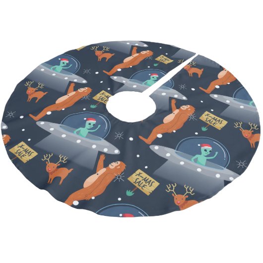 Kerstmisalien Yeti Sasquatch Bigfoot Kerstboom Rok (Gekanteld)