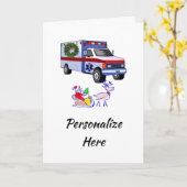 Kerstmisambulance EMS Santa Kaart (Gele Bloem)