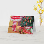 KERSTMISAVOND PRETTIG KERSTFEEST KAART (Gele Bloem)