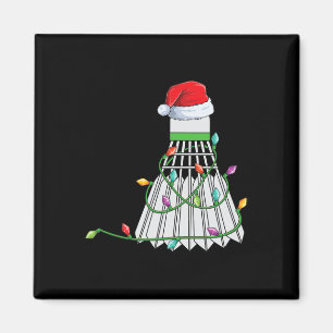 Kerstmisbadminton cadeau Kerstman hoed verpakt in Magneet