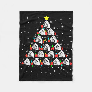 Kerstmisbadmintonspeler Shuttle Badminton Kerstmis Fleece Deken