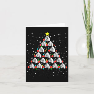 Kerstmisbadmintonspeler Shuttle Badminton Kerstmis Kaart