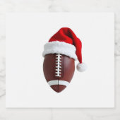 Kerstmisbal Amerikaanse Football Santa Hat (3) Sparkling Wijnetiket (Enkel label)