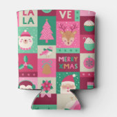 Kerstmiselementen, naadloos netpatroon. blikjeskoeler (Achterkant)