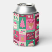 Kerstmiselementen, naadloos netpatroon. blikjeskoeler (Blikje Achterkant)