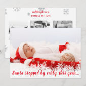 Kerstmisgeboorte Aankondiging pasgeboren foto (Voorkant / Achterkant)