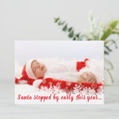 Kerstmisgeboorte Aankondiging pasgeboren foto (Staand voorkant)