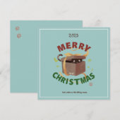 Kerstmiskat in karton kaart (Voorkant / Achterkant)