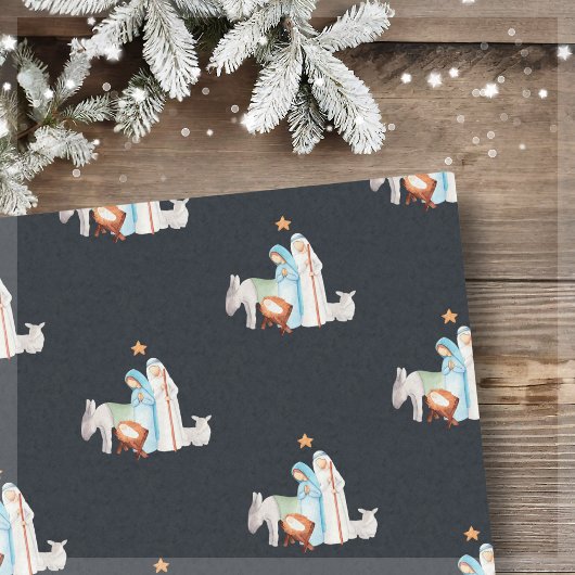 Kerstmiskerststal Manager Gift Bag Tissuepapier