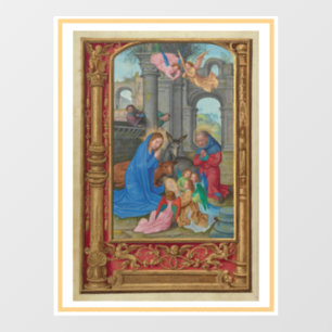 Kerstmiskerststal raam vastklampen raamsticker