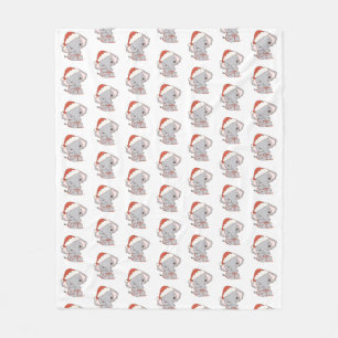 Kerstmisolifant fleece deken