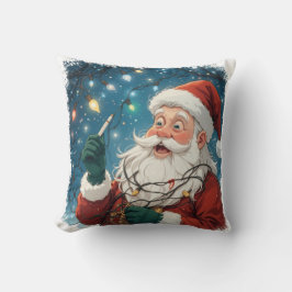 Kerstmisontwerp met kerstverlichting kussen