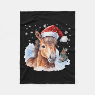 Kerstmispaard Santa Hat Animal Equest Fleece Deken