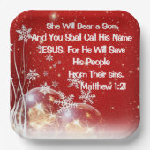 Kerstmispapier Borden Papieren Bordje (Voorkant)