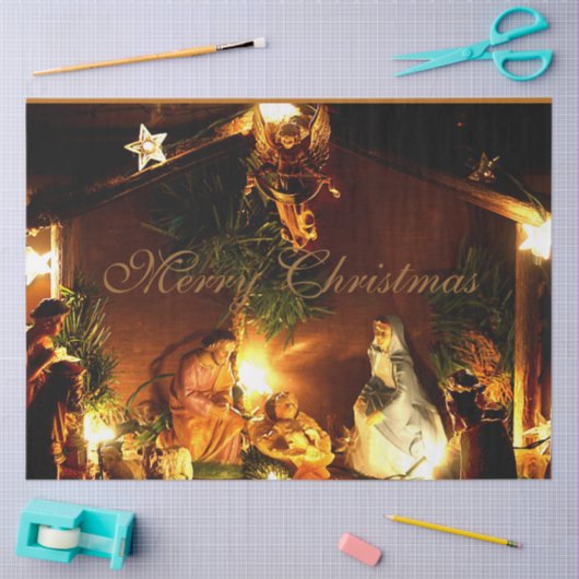 Kerstmispapier uit de kerststal tissuepapier (Craft)