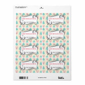 Kerstmispatroon met Bogen en Baubles Gift Etiket (Full Sheet)