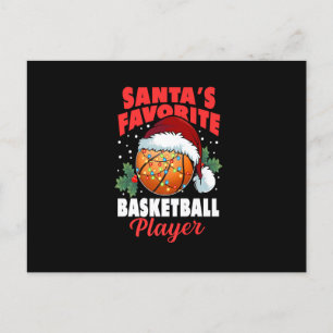 Kerstmispyjama van de favoriete basketballer van d feestdagenkaart