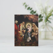 Kerstmisscène Baby Jesus Feestdagenkaart (Staand voorkant)