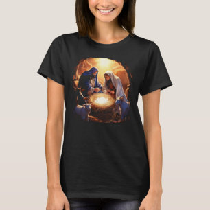 Kerstmisscène Joseph Mary Jesus Faith T-shirt