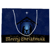 Kerstmisscène religieus groot cadeauzakje (Achterkant)