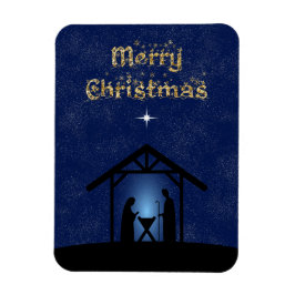 Kerstmisscène religieus magneet