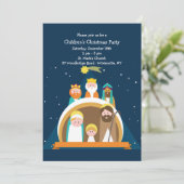 Kerstmisscène uitnodiging (Staand voorkant)