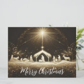 Kerstmisscène Vakantie Kaart (Staand voorkant)