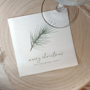 Kerstmisse servetten Eenvoudige groene tak
