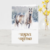 Kerstmisseizoenen Groeten met paard Kaart (Gele Bloem)