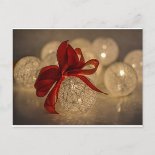Kerstmisverlichte ornament Bauble Ribbon briefkaar Feestdagenkaart